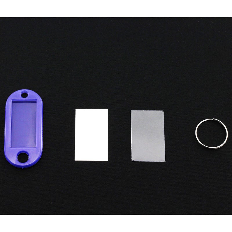 Lind Kitchen 40pcs Purple Key Ring Label Tags Plastic Keys Holder and Identifier Name Number Address Information Label Card for Keys ID 5x2.2cm - Image 3